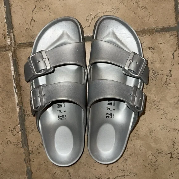 Birkenstock Silver Sandals Arizona Essentials - Picture 4 of 12